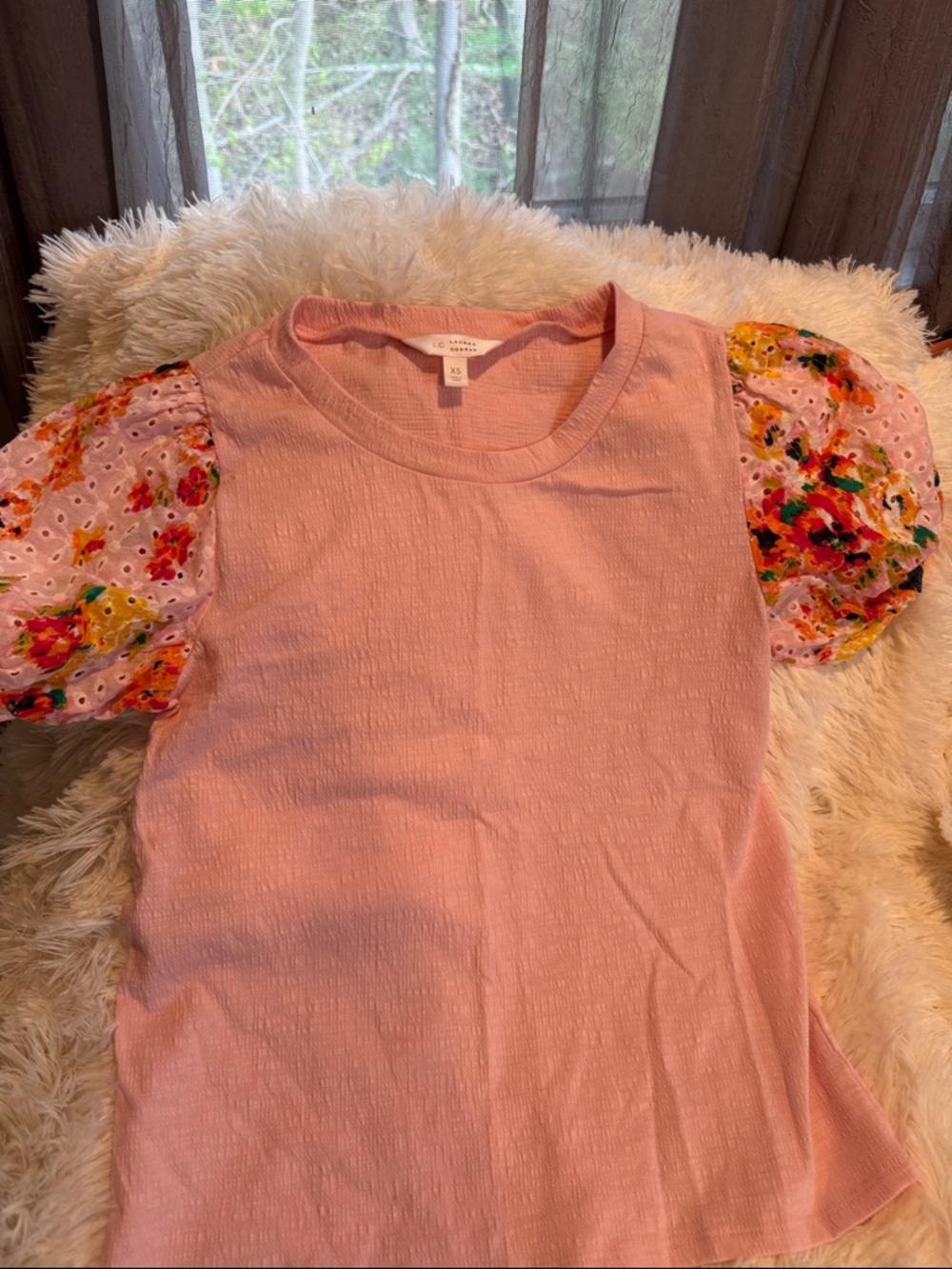 XS floral short sleeve top